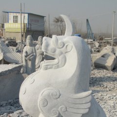 独角兽石雕，汉白玉神兽石雕