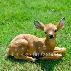 玻璃钢小鹿，玻璃钢仿真动物雕塑