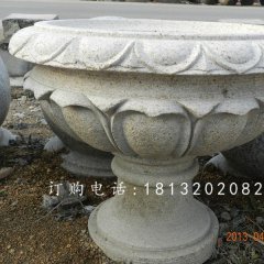 大理石花盆雕塑，公园景观花盆石雕