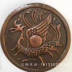 黄铜浮雕，古代神兽铜浮雕