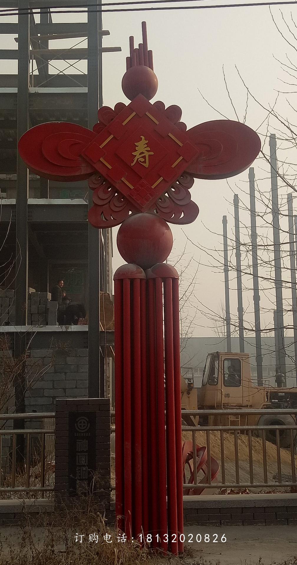 不锈钢中国结雕塑，公园景观不锈钢雕塑 (1)