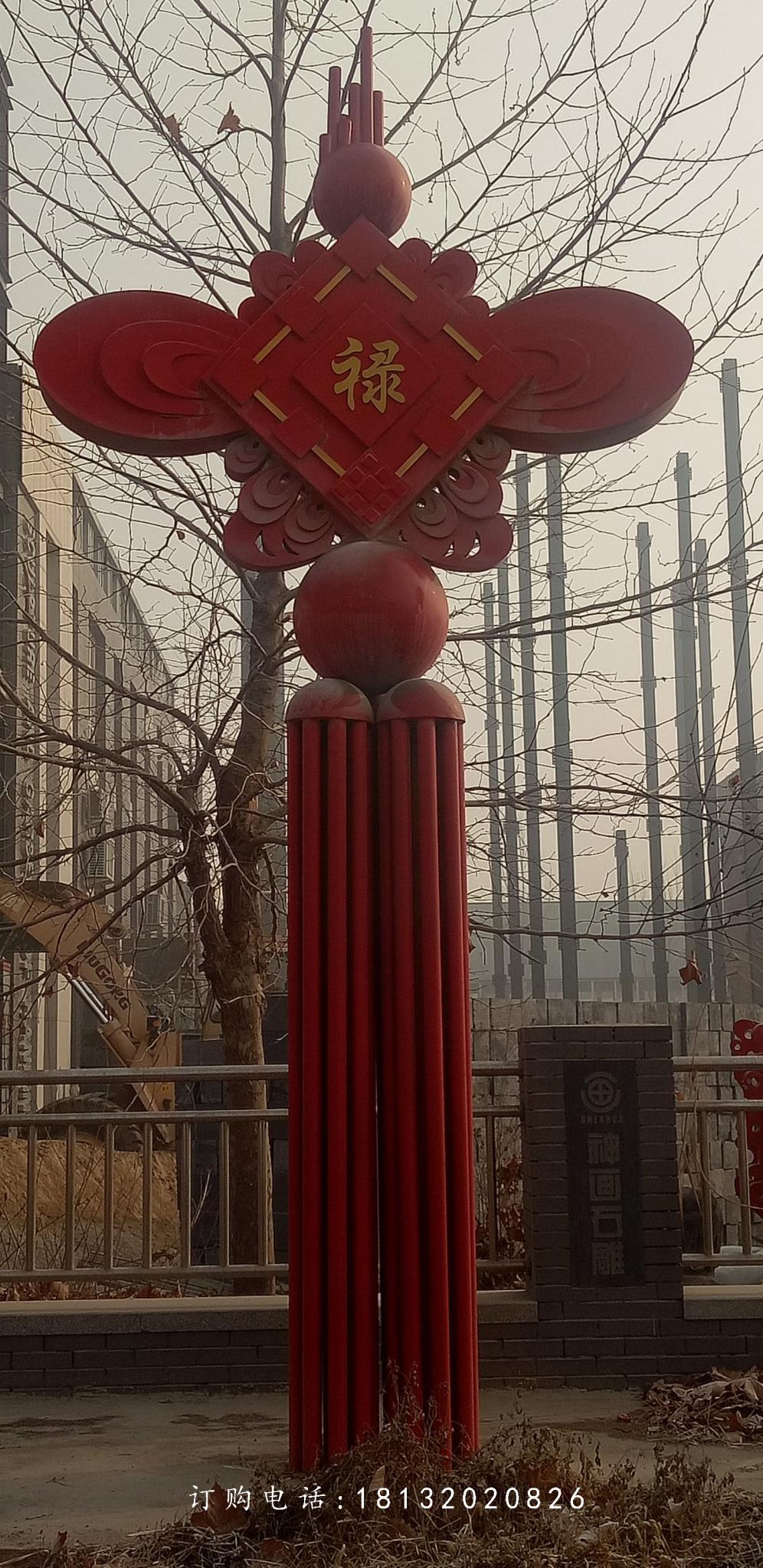 不锈钢中国结雕塑，公园景观不锈钢雕塑 (2)