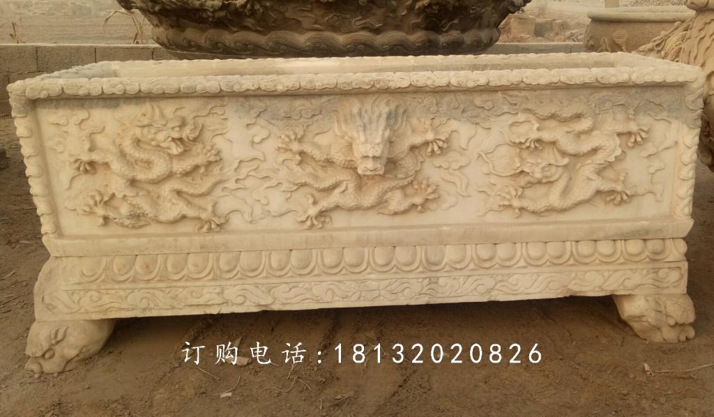 方形石水盆，大理石水盆雕塑