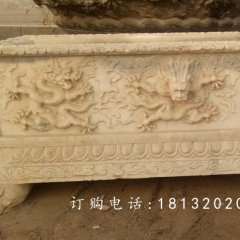 方形石水盆，大理石水盆雕塑