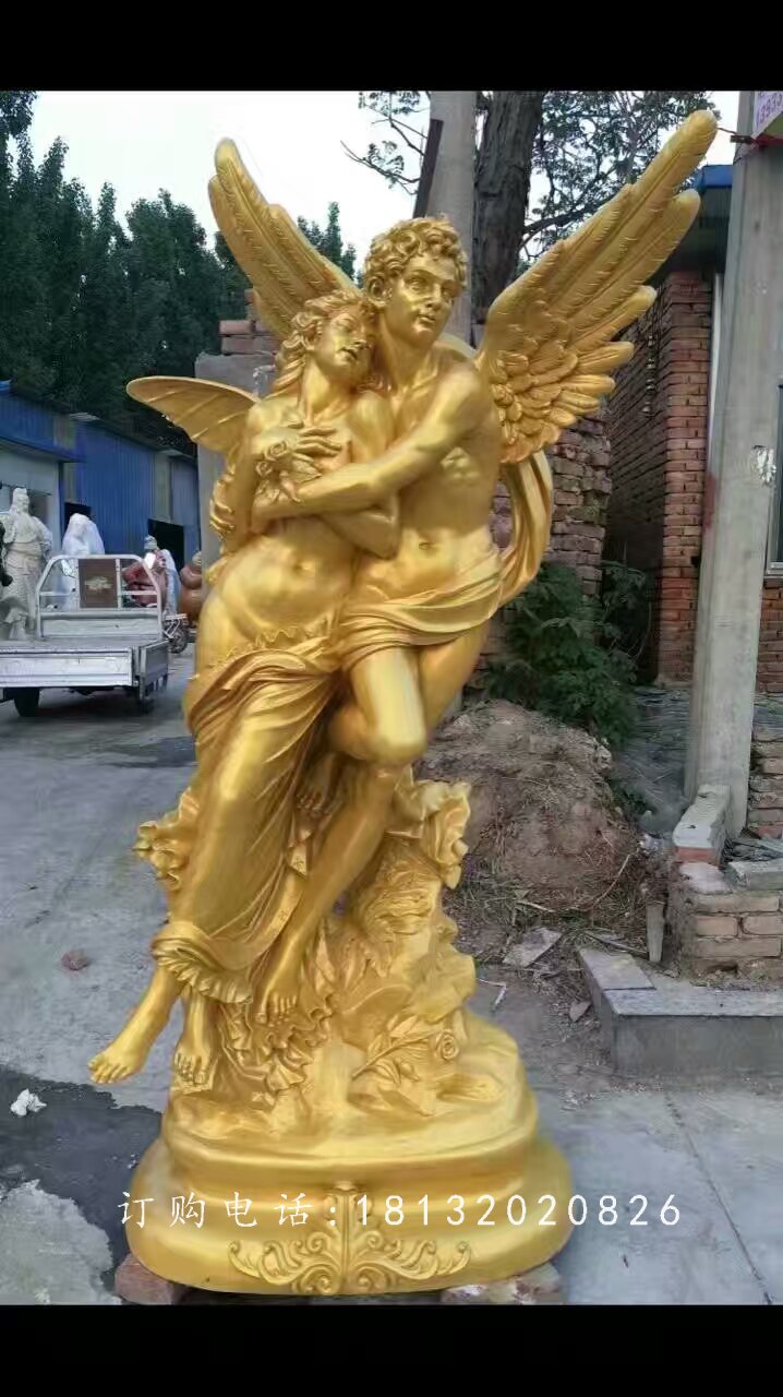 玻璃钢爱神雕塑，西方情侣雕塑 (3)