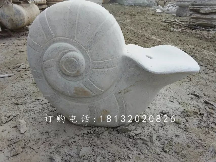 大理石蜗牛动物雕塑，蜗牛石雕 (2)