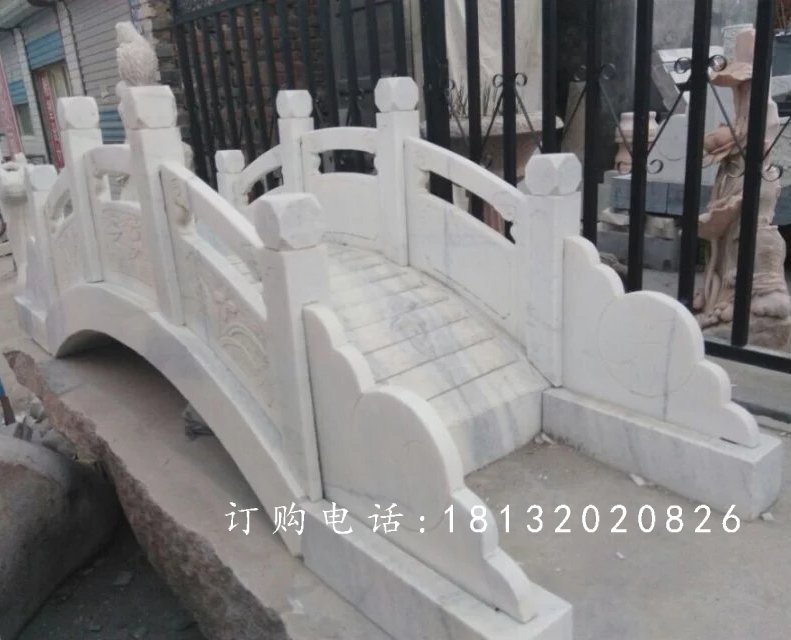 汉白玉小桥石雕，石拱桥雕塑 (1)