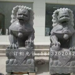 青石狮子雕塑，石雕北京狮