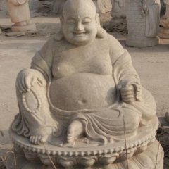 弥勒佛石雕，大理石笑面佛