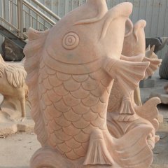 石雕鱼，喷泉鱼，公园石雕鱼