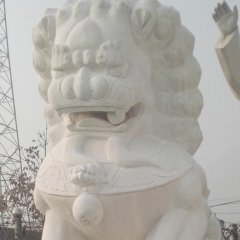 汉白玉狮子雕塑，汉白玉北京狮子