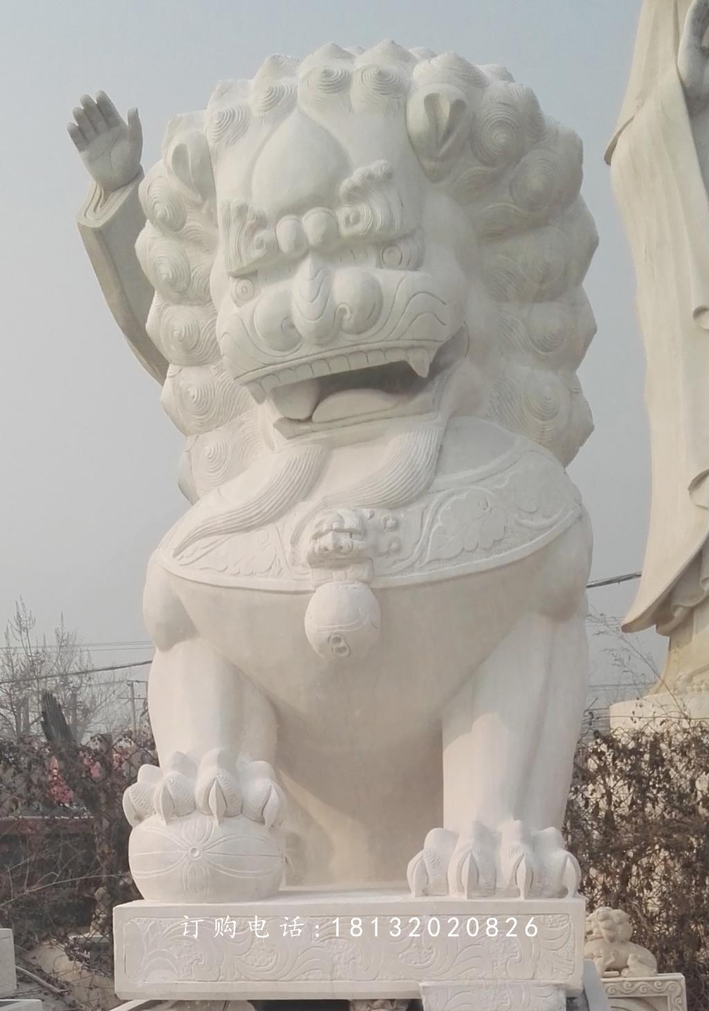 汉白玉狮子雕塑，汉白玉北京狮子 (2)