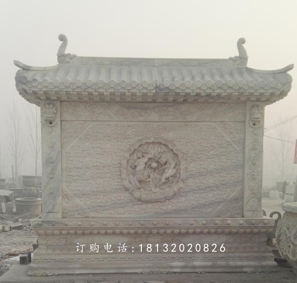 影壁石雕，大理石照壁雕塑 (2)