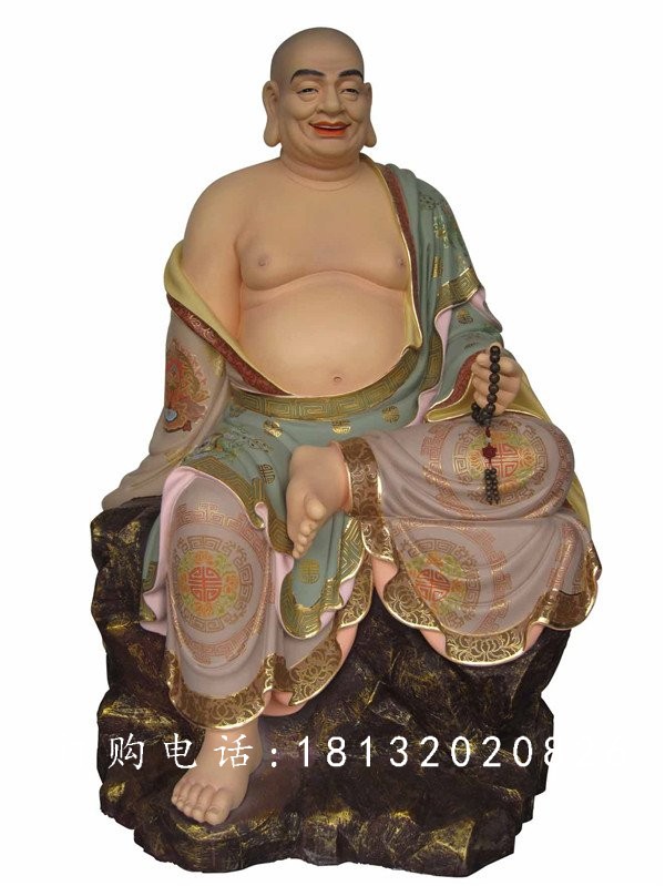 坐式佛像雕塑，玻璃钢十八罗汉 (2)