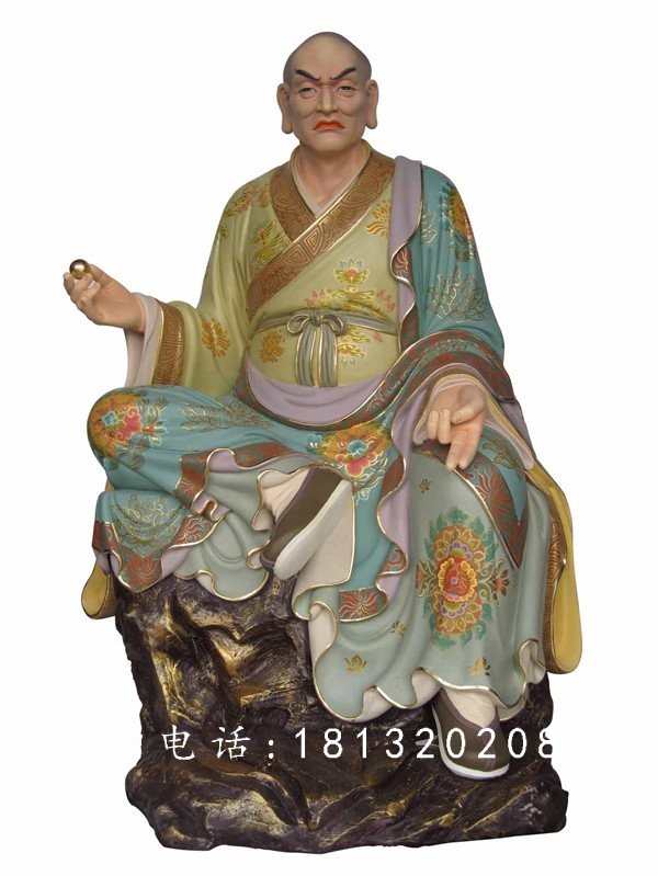 坐式佛像雕塑，玻璃钢十八罗汉 (3)