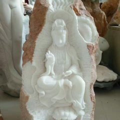 汉白玉石浮雕，佛像石浮雕