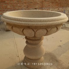 石花盆，公园石雕花钵
