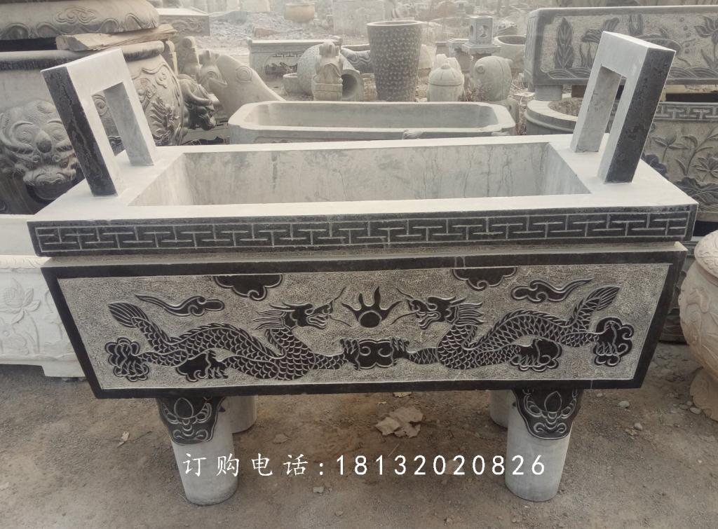 石雕香炉，青石香炉，寺庙方形香炉 (1)