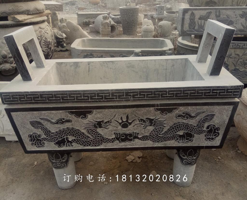 石雕香炉，青石香炉，寺庙方形香炉 (2)