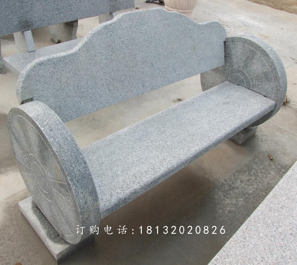 大理石椅子，公园长椅石雕 (3)
