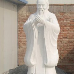 先师孔子石雕，汉白玉孔子雕塑