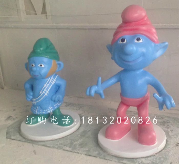 蓝精灵雕塑，卡通玻璃钢雕塑 (1)