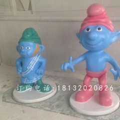 蓝精灵雕塑，卡通玻璃钢雕塑