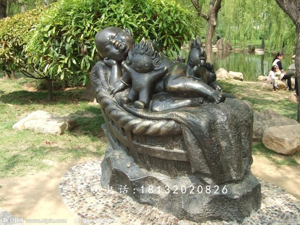 婴儿睡觉铜雕，广场人物铜雕