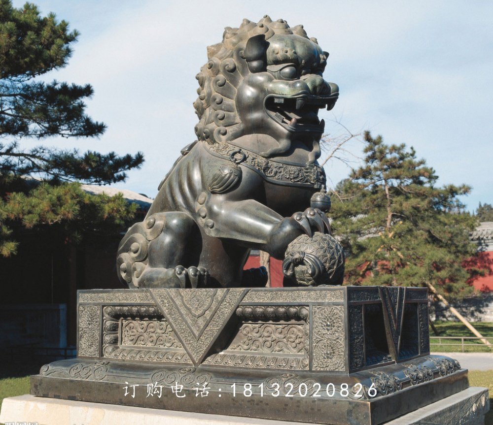 铜雕狮子，铜雕动物雕塑