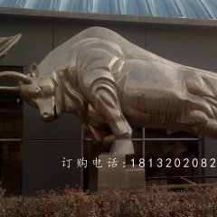 不锈钢拓荒牛雕塑，不锈钢动物雕塑