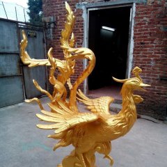 玻璃钢凤凰，玻璃钢仿铜动物