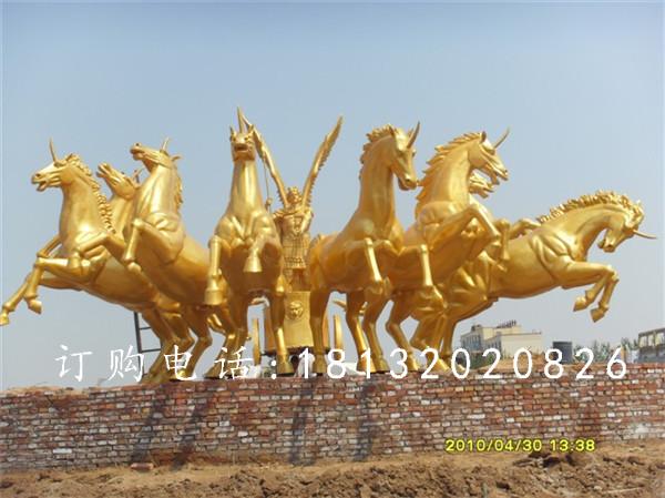八匹马铜雕，广场阿波罗铜雕