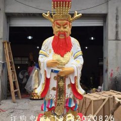 玻璃钢龙王雕塑，贴金彩绘雕塑