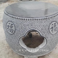 仿古石桌石凳，鼓式桌凳石雕