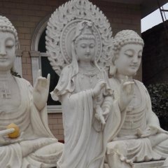 观音菩萨石雕，大理石观音雕塑