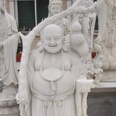 弥勒佛石雕，汉白玉笑面佛石雕