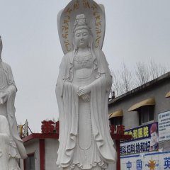 三面观音石雕，大型观音石雕