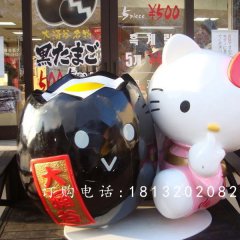 玻璃钢kitty猫雕塑，卡通玻璃钢雕塑
