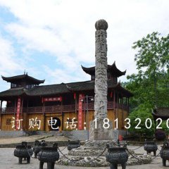 大理石柱子，迎龙柱石雕