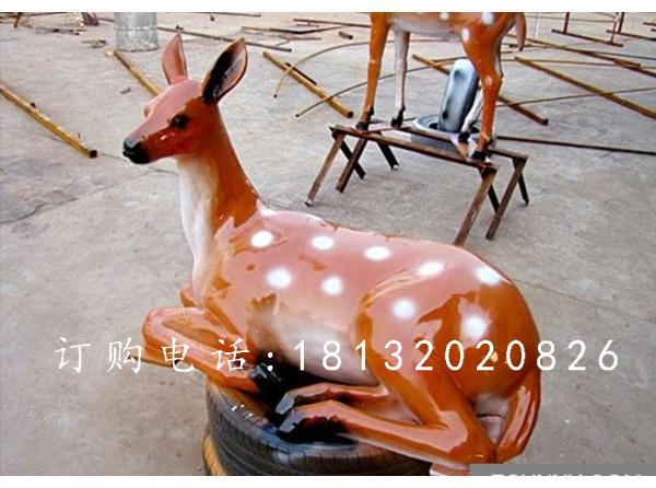 玻璃钢梅花鹿雕塑，玻璃钢仿真动物