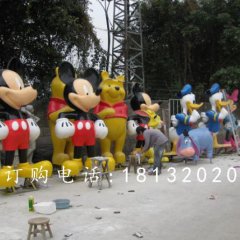 玻璃钢米老鼠唐老鸭雕塑，卡通雕塑