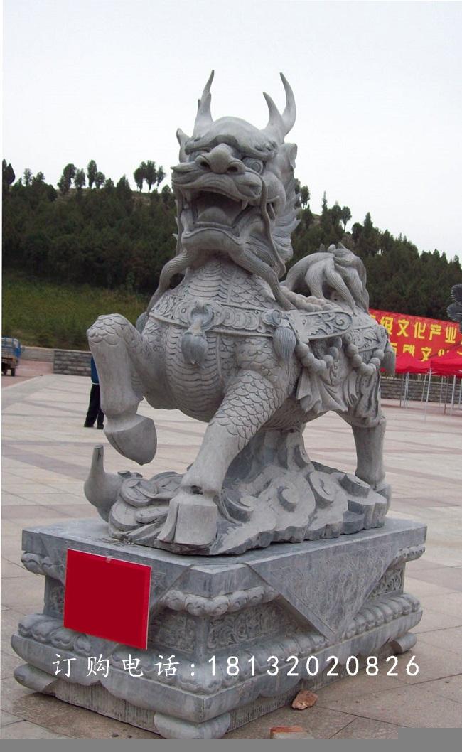 麒麟石雕，青石神兽石雕 (2)