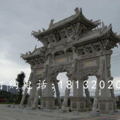三门石牌楼，大理石牌楼雕塑