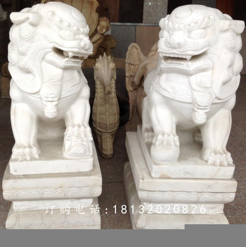 小狮子石雕，汉白玉狮子雕塑