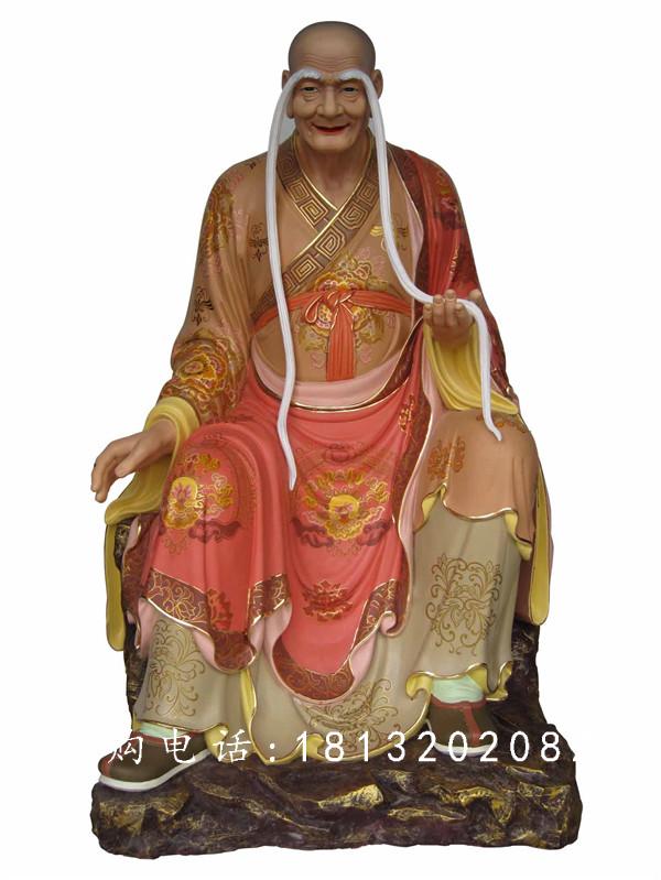 玻璃钢十八罗汉雕塑，玻璃钢彩绘佛像雕塑 (5)