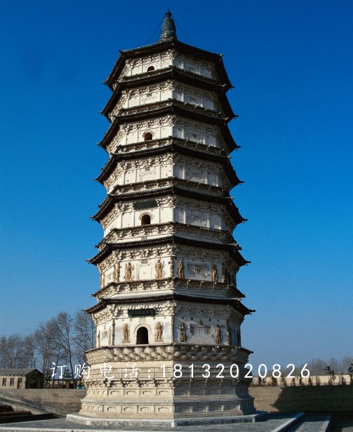 佛塔石雕，大理石佛塔雕塑