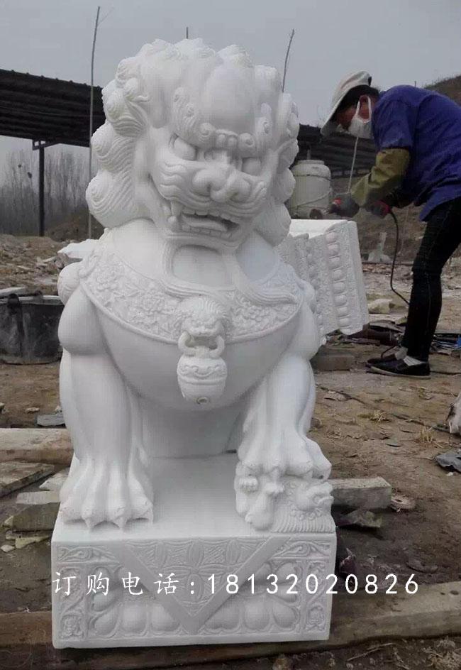 北京狮石雕，汉白玉狮子石雕 (1)