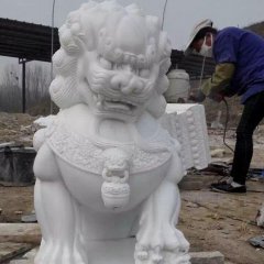 北京狮石雕，汉白玉狮子石雕