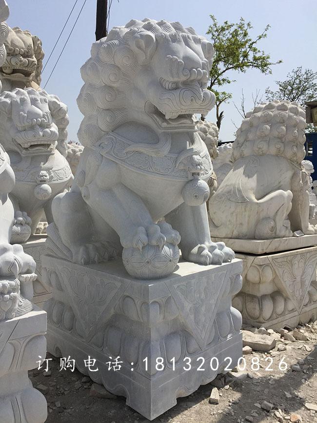 北京狮石雕，汉白玉狮子石雕 (2)