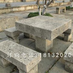 方桌石雕，长凳石雕，公园石桌凳